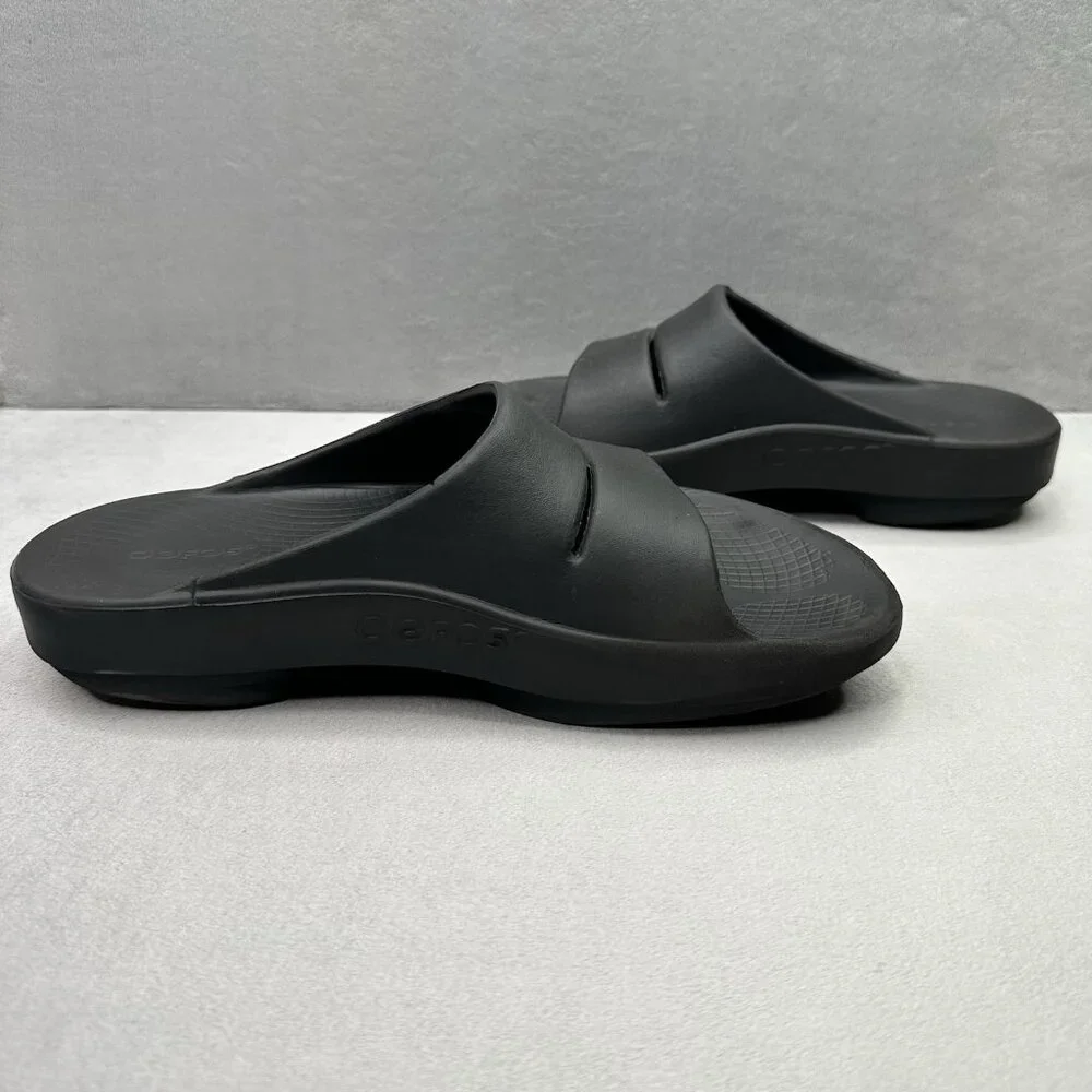 OOFOS OOahh Womens Size 10 Sandals Black Recovery Lightweight Comfort Slides - Picture 5 of 8